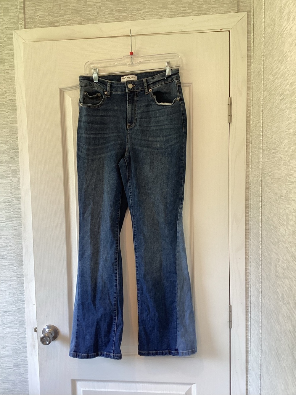 Marc New York Two-Tone Flare Jeans in Dark Blue 10 EUC